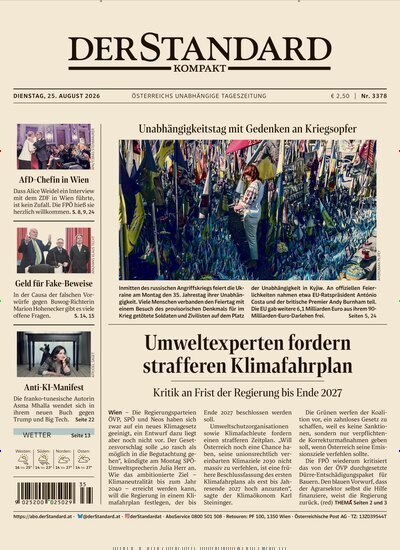 Titelbild der Ausgabe 378/2026 von Der Standard Kompakt. Diese Zeitschrift und viele weitere Zeitungsabos als Abo oder epaper bei United Kiosk online kaufen.
