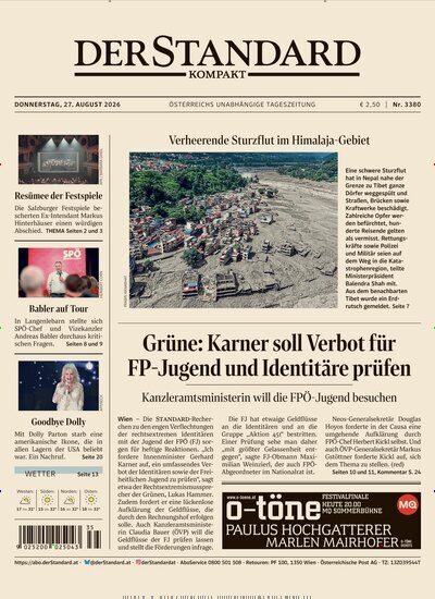 Titelbild der Ausgabe 380/2026 von Der Standard Kompakt. Diese Zeitschrift und viele weitere Zeitungsabos als Abo oder epaper bei United Kiosk online kaufen.