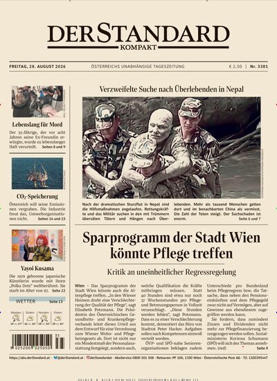 Titelbild der Ausgabe 381/2026 von Der Standard Kompakt. Diese Zeitschrift und viele weitere Zeitungsabos als Abo oder epaper bei United Kiosk online kaufen.