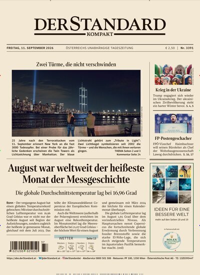 Titelbild der Ausgabe 391/2026 von Der Standard Kompakt. Diese Zeitschrift und viele weitere Zeitungsabos als Abo oder epaper bei United Kiosk online kaufen.