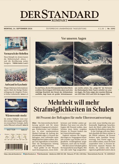 Titelbild der Ausgabe 392/2026 von Der Standard Kompakt. Diese Zeitschrift und viele weitere Zeitungsabos als Abo oder epaper bei United Kiosk online kaufen.