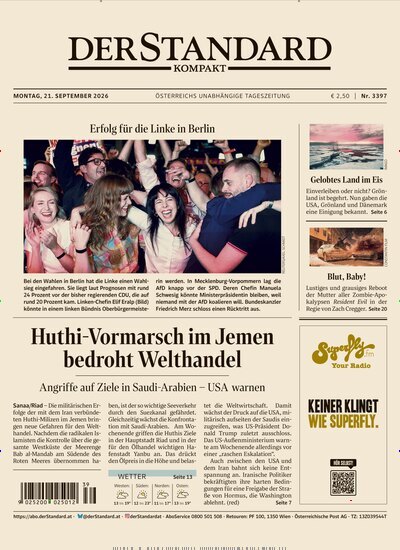 Titelbild der Ausgabe 397/2026 von Der Standard Kompakt. Diese Zeitschrift und viele weitere Zeitungsabos als Abo oder epaper bei United Kiosk online kaufen.