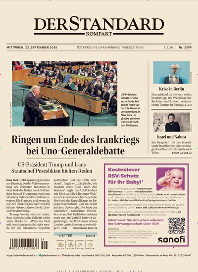 Titelbild der Ausgabe 399/2026 von Der Standard Kompakt. Diese Zeitschrift und viele weitere Zeitungsabos als Abo oder epaper bei United Kiosk online kaufen.