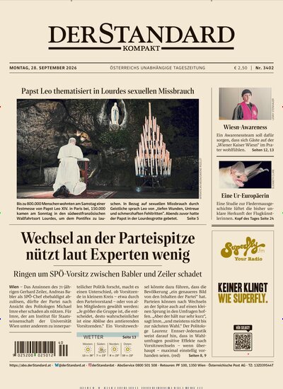 Titelbild der Ausgabe 402/2026 von Der Standard Kompakt. Diese Zeitschrift und viele weitere Zeitungsabos als Abo oder epaper bei United Kiosk online kaufen.