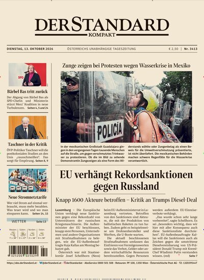 Titelbild der Ausgabe 413/2026 von Der Standard Kompakt. Diese Zeitschrift und viele weitere Zeitungsabos als Abo oder epaper bei United Kiosk online kaufen.