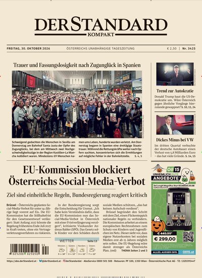Titelbild der Ausgabe 425/2026 von Der Standard Kompakt. Diese Zeitschrift und viele weitere Zeitungsabos als Abo oder epaper bei United Kiosk online kaufen.