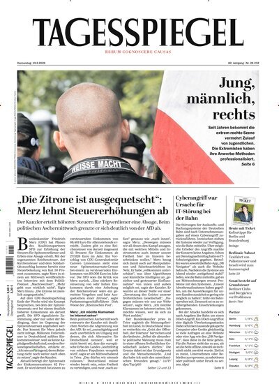 Titelbild der Ausgabe 49/2026 von Der Tagesspiegel. Diese Zeitschrift und viele weitere Zeitungsabos als Abo oder epaper bei United Kiosk online kaufen.