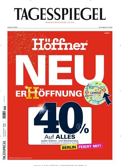 Titelbild der Ausgabe 57/2026 von Der Tagesspiegel. Diese Zeitschrift und viele weitere Zeitungsabos als Abo oder epaper bei United Kiosk online kaufen.