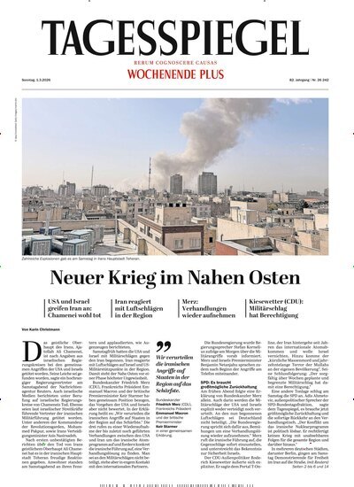 Titelbild der Ausgabe 59/2026 von Der Tagesspiegel. Diese Zeitschrift und viele weitere Zeitungsabos als Abo oder epaper bei United Kiosk online kaufen.