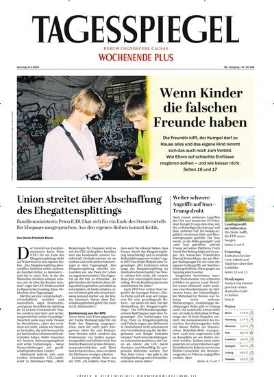 Titelbild der Ausgabe 65/2026 von Der Tagesspiegel. Diese Zeitschrift und viele weitere Zeitungsabos als Abo oder epaper bei United Kiosk online kaufen.
