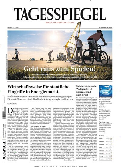 Titelbild der Ausgabe 68/2026 von Der Tagesspiegel. Diese Zeitschrift und viele weitere Zeitungsabos als Abo oder epaper bei United Kiosk online kaufen.