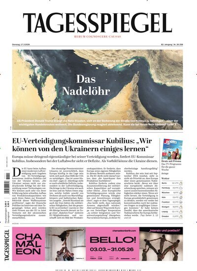 Titelbild der Ausgabe 74/2026 von Der Tagesspiegel. Diese Zeitschrift und viele weitere Zeitungsabos als Abo oder epaper bei United Kiosk online kaufen.
