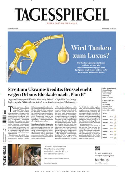 Titelbild der Ausgabe 77/2026 von Der Tagesspiegel. Diese Zeitschrift und viele weitere Zeitungsabos als Abo oder epaper bei United Kiosk online kaufen.