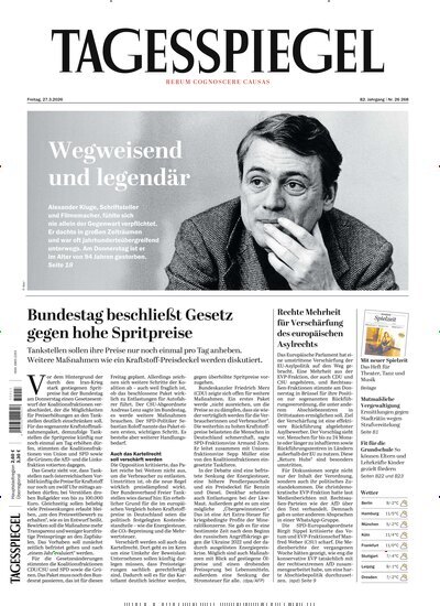 Titelbild der Ausgabe 84/2026 von Der Tagesspiegel. Diese Zeitschrift und viele weitere Zeitungsabos als Abo oder epaper bei United Kiosk online kaufen.