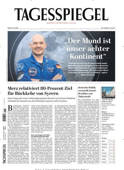 Titelbild der Ausgabe 89/2026 von Der Tagesspiegel. Diese Zeitschrift und viele weitere Zeitungsabos als Abo oder epaper bei United Kiosk online kaufen.