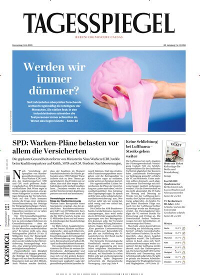 Titelbild der Ausgabe 102/2026 von Der Tagesspiegel. Diese Zeitschrift und viele weitere Zeitungsabos als Abo oder epaper bei United Kiosk online kaufen.