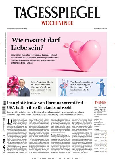 Titelbild der Ausgabe 104/2026 von Der Tagesspiegel. Diese Zeitschrift und viele weitere Zeitungsabos als Abo oder epaper bei United Kiosk online kaufen.