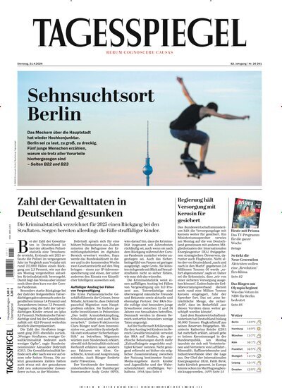 Titelbild der Ausgabe 107/2026 von Der Tagesspiegel. Diese Zeitschrift und viele weitere Zeitungsabos als Abo oder epaper bei United Kiosk online kaufen.