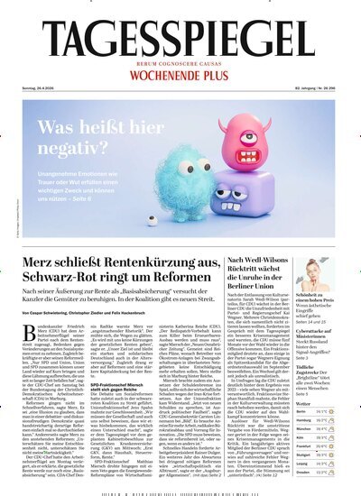 Titelbild der Ausgabe 112/2026 von Der Tagesspiegel. Diese Zeitschrift und viele weitere Zeitungsabos als Abo oder epaper bei United Kiosk online kaufen.