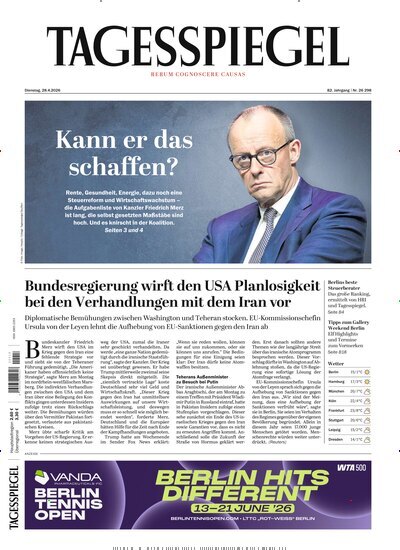Titelbild der Ausgabe 114/2026 von Der Tagesspiegel. Diese Zeitschrift und viele weitere Zeitungsabos als Abo oder epaper bei United Kiosk online kaufen.