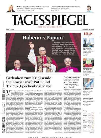 Titelbild der Ausgabe 123/2025 von Der Tagesspiegel. Diese Zeitschrift und viele weitere Zeitungsabos als Abo oder epaper bei United Kiosk online kaufen.