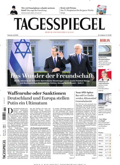 Titelbild der Ausgabe 127/2025 von Der Tagesspiegel. Diese Zeitschrift und viele weitere Zeitungsabos als Abo oder epaper bei United Kiosk online kaufen.