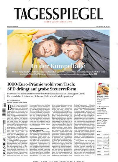 Titelbild der Ausgabe 127/2026 von Der Tagesspiegel. Diese Zeitschrift und viele weitere Zeitungsabos als Abo oder epaper bei United Kiosk online kaufen.