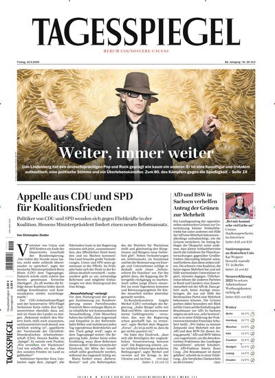 Titelbild der Ausgabe 129/2026 von Der Tagesspiegel. Diese Zeitschrift und viele weitere Zeitungsabos als Abo oder epaper bei United Kiosk online kaufen.
