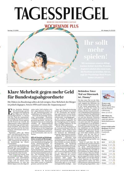 Titelbild der Ausgabe 131/2026 von Der Tagesspiegel. Diese Zeitschrift und viele weitere Zeitungsabos als Abo oder epaper bei United Kiosk online kaufen.