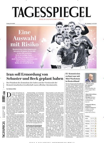 Titelbild der Ausgabe 136/2026 von Der Tagesspiegel. Diese Zeitschrift und viele weitere Zeitungsabos als Abo oder epaper bei United Kiosk online kaufen.