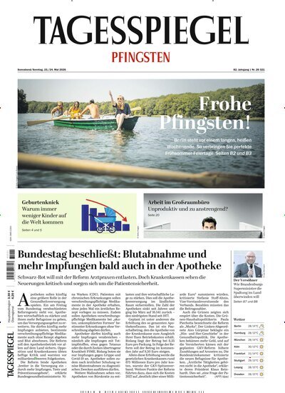 Titelbild der Ausgabe 137/2026 von Der Tagesspiegel. Diese Zeitschrift und viele weitere Zeitungsabos als Abo oder epaper bei United Kiosk online kaufen.