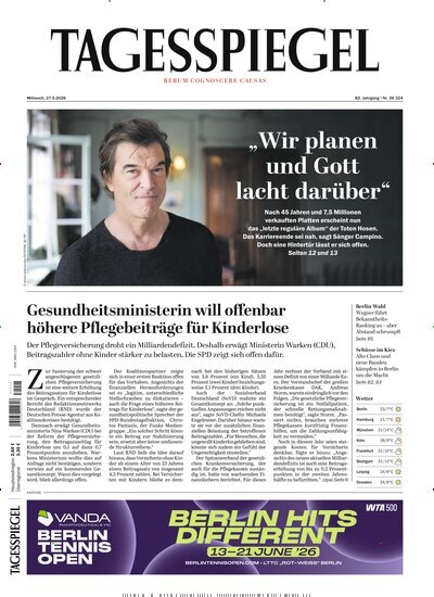 Titelbild der Ausgabe 140/2026 von Der Tagesspiegel. Diese Zeitschrift und viele weitere Zeitungsabos als Abo oder epaper bei United Kiosk online kaufen.