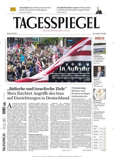 Titelbild der Ausgabe 159/2025 von Der Tagesspiegel. Diese Zeitschrift und viele weitere Zeitungsabos als Abo oder epaper bei United Kiosk online kaufen.