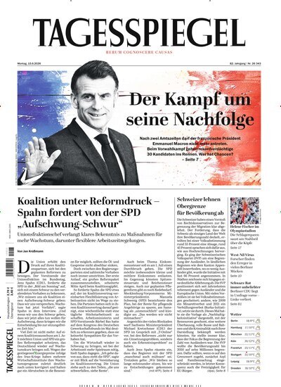 Titelbild der Ausgabe 159/2026 von Der Tagesspiegel. Diese Zeitschrift und viele weitere Zeitungsabos als Abo oder epaper bei United Kiosk online kaufen.