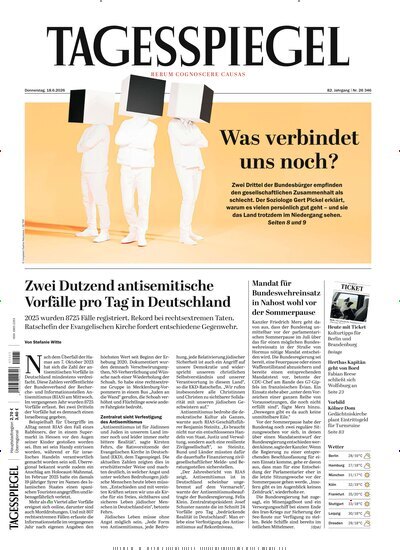 Titelbild der Ausgabe 162/2026 von Der Tagesspiegel. Diese Zeitschrift und viele weitere Zeitungsabos als Abo oder epaper bei United Kiosk online kaufen.