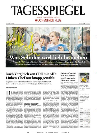 Titelbild der Ausgabe 165/2026 von Der Tagesspiegel. Diese Zeitschrift und viele weitere Zeitungsabos als Abo oder epaper bei United Kiosk online kaufen.