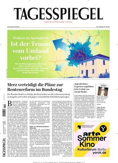 Titelbild der Ausgabe 169/2026 von Der Tagesspiegel. Diese Zeitschrift und viele weitere Zeitungsabos als Abo oder epaper bei United Kiosk online kaufen.