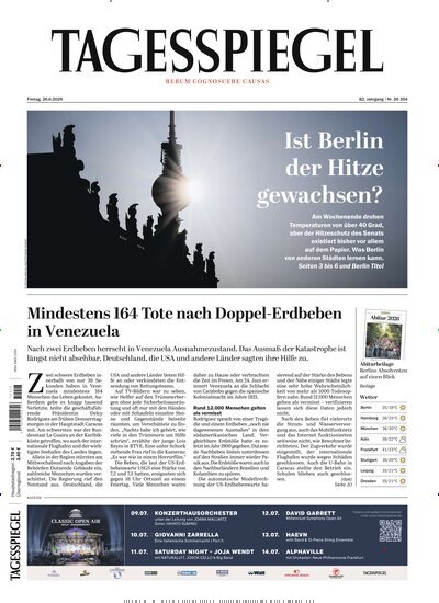 Titelbild der Ausgabe 170/2026 von Der Tagesspiegel. Diese Zeitschrift und viele weitere Zeitungsabos als Abo oder epaper bei United Kiosk online kaufen.