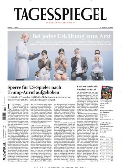 Titelbild der Ausgabe 181/2026 von Der Tagesspiegel. Diese Zeitschrift und viele weitere Zeitungsabos als Abo oder epaper bei United Kiosk online kaufen.