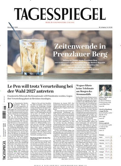 Titelbild der Ausgabe 182/2026 von Der Tagesspiegel. Diese Zeitschrift und viele weitere Zeitungsabos als Abo oder epaper bei United Kiosk online kaufen.