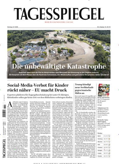 Titelbild der Ausgabe 188/2026 von Der Tagesspiegel. Diese Zeitschrift und viele weitere Zeitungsabos als Abo oder epaper bei United Kiosk online kaufen.