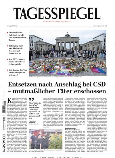 Titelbild der Ausgabe 201/2026 von Der Tagesspiegel. Diese Zeitschrift und viele weitere Zeitungsabos als Abo oder epaper bei United Kiosk online kaufen.