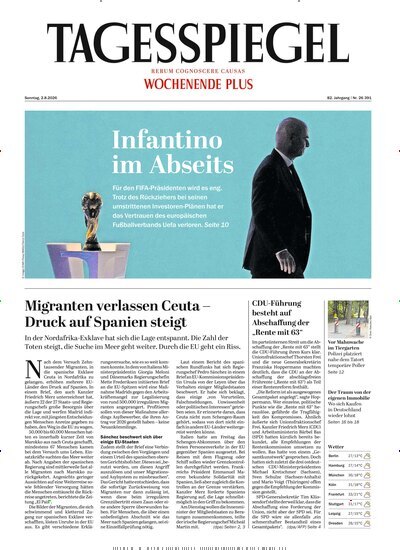 Titelbild der Ausgabe 207/2026 von Der Tagesspiegel. Diese Zeitschrift und viele weitere Zeitungsabos als Abo oder epaper bei United Kiosk online kaufen.