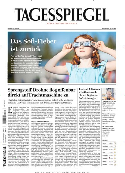 Titelbild der Ausgabe 216/2026 von Der Tagesspiegel. Diese Zeitschrift und viele weitere Zeitungsabos als Abo oder epaper bei United Kiosk online kaufen.