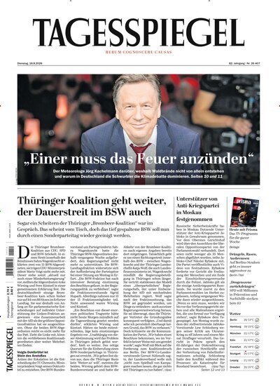 Titelbild der Ausgabe 223/2026 von Der Tagesspiegel. Diese Zeitschrift und viele weitere Zeitungsabos als Abo oder epaper bei United Kiosk online kaufen.