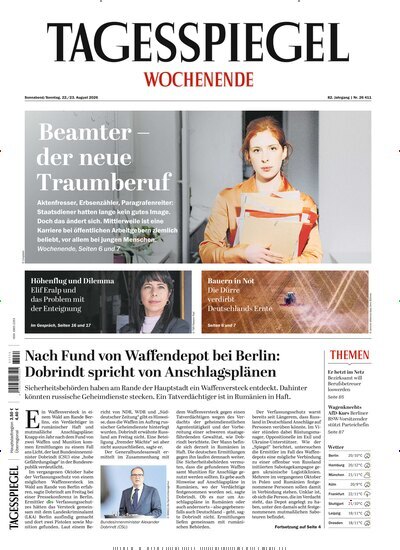 Titelbild der Ausgabe 227/2026 von Der Tagesspiegel. Diese Zeitschrift und viele weitere Zeitungsabos als Abo oder epaper bei United Kiosk online kaufen.