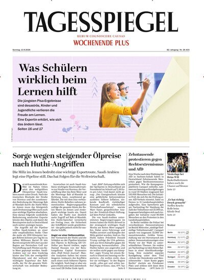 Titelbild der Ausgabe 249/2026 von Der Tagesspiegel. Diese Zeitschrift und viele weitere Zeitungsabos als Abo oder epaper bei United Kiosk online kaufen.