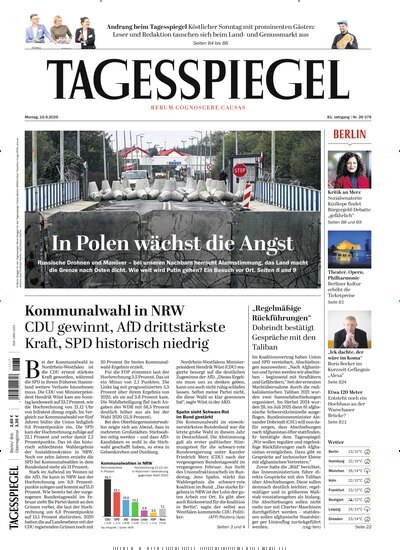Titelbild der Ausgabe 250/2025 von Der Tagesspiegel. Diese Zeitschrift und viele weitere Zeitungsabos als Abo oder epaper bei United Kiosk online kaufen.