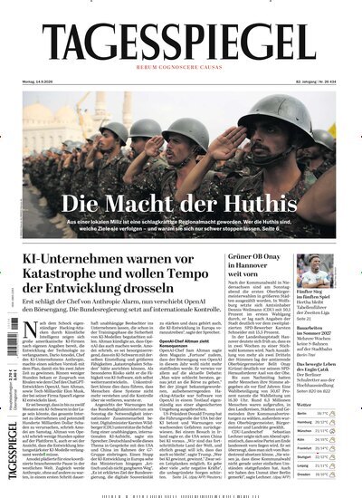 Titelbild der Ausgabe 250/2026 von Der Tagesspiegel. Diese Zeitschrift und viele weitere Zeitungsabos als Abo oder epaper bei United Kiosk online kaufen.