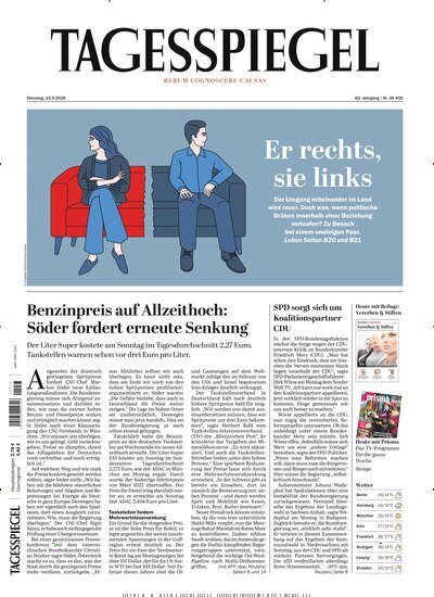 Titelbild der Ausgabe 251/2026 von Der Tagesspiegel. Diese Zeitschrift und viele weitere Zeitungsabos als Abo oder epaper bei United Kiosk online kaufen.